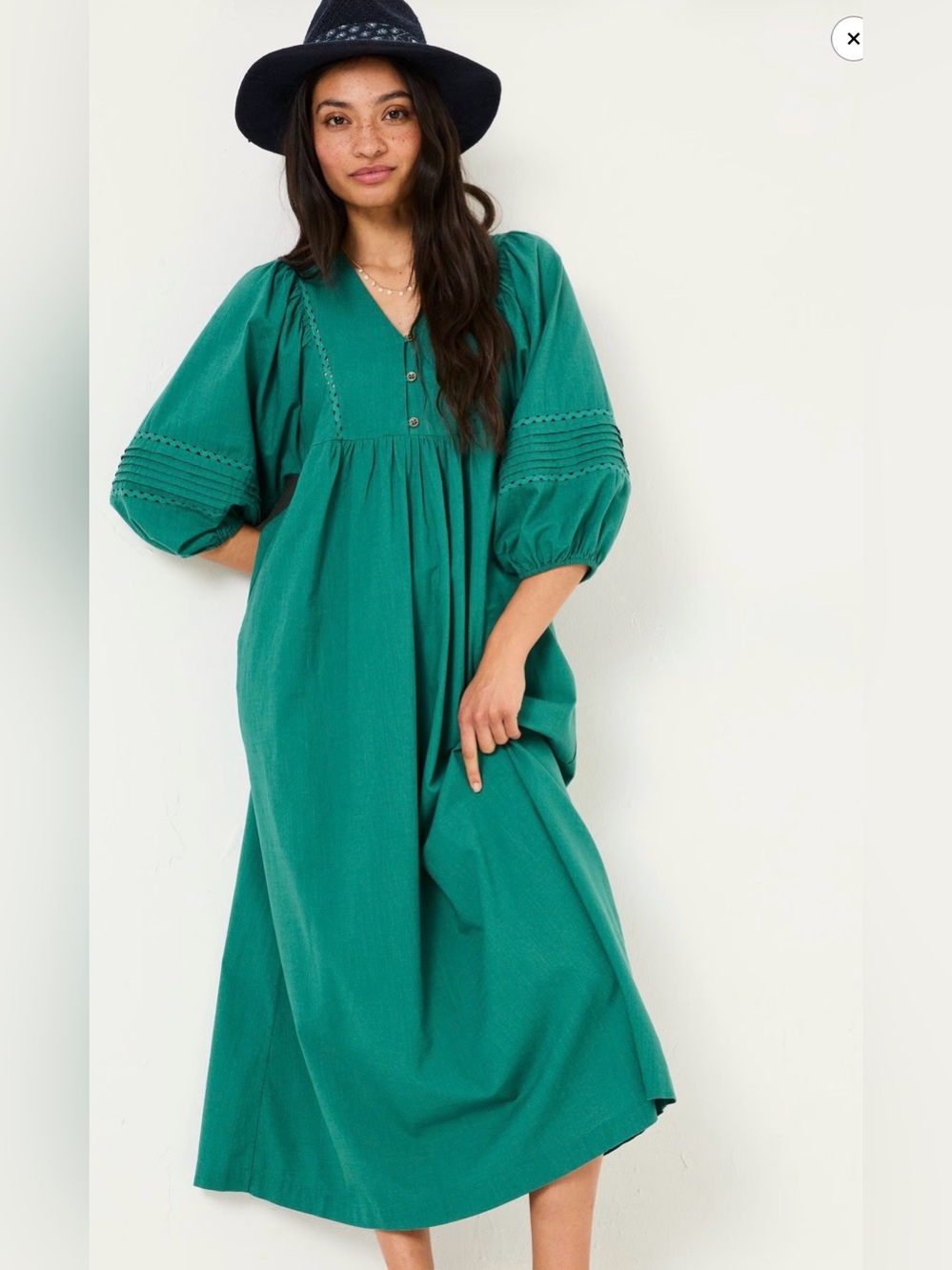 Fat Face Jessie dress NWT Jade  green cotton Maxi dress size 14